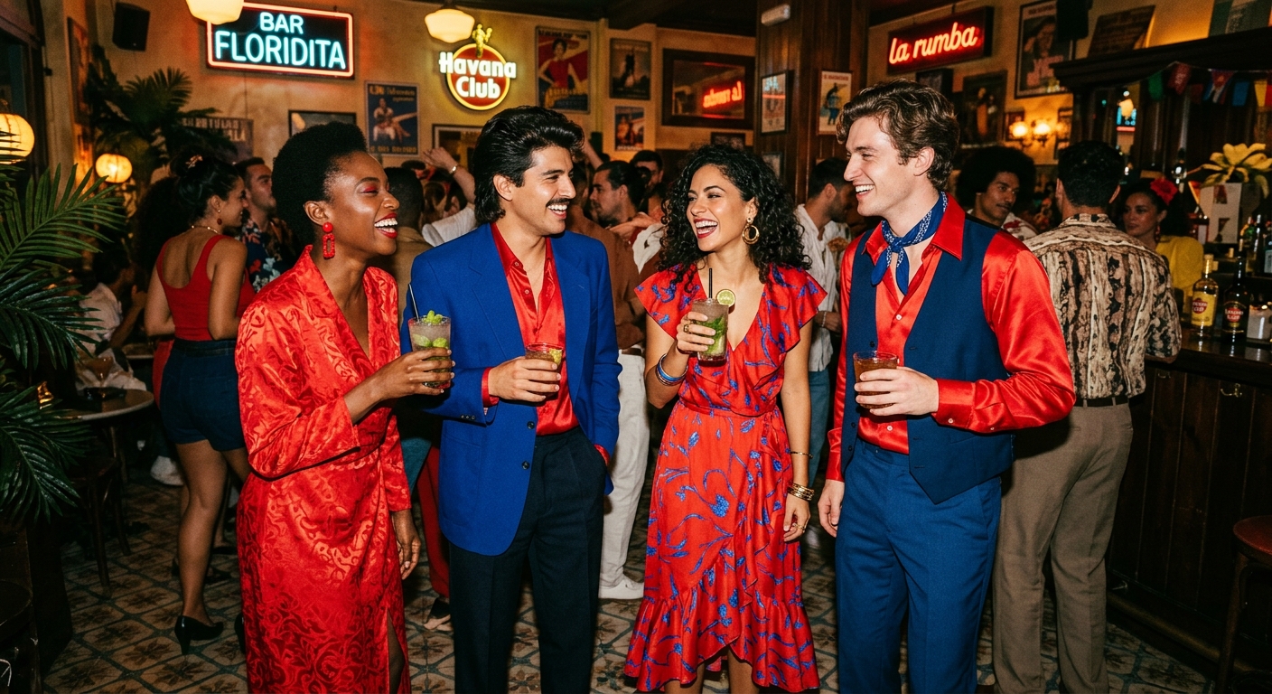 Dress code: Cuba 80s — Red & Blue