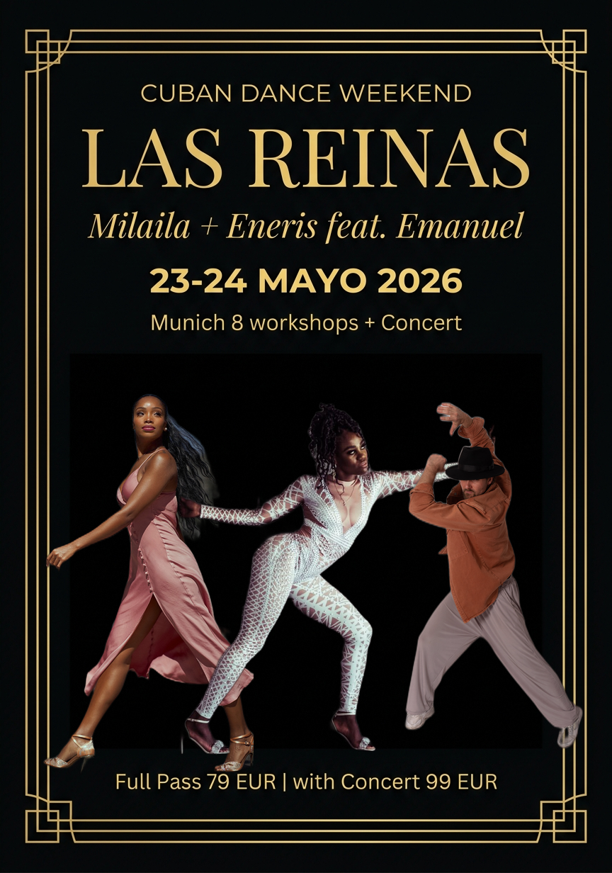 Las Reinas — Милайла Капоте, Энерис Мульгадо и Эмануэль Ледерер, кубинские танцевальные мастер-классы в Мюнхене, 23–24 мая 2026